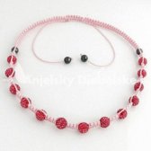 Shamballa nyaklánc rózsaszín kristályok