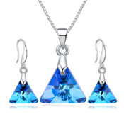Szett Swarovski elements - kék kristály