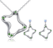 Swarovski elements szett - beágyazott zöld kristályok